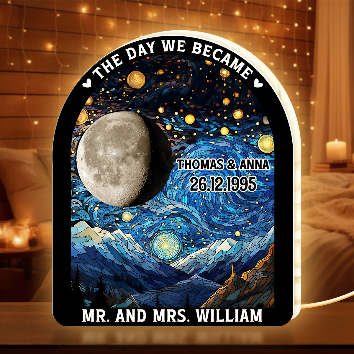 The Day We Became Mr. & Mrs. - Personalized Light Box - Image 4