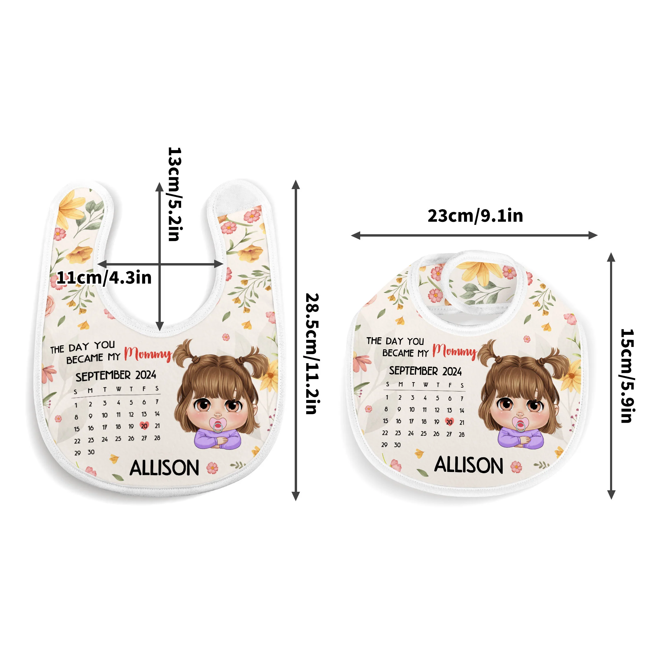 The Day You Became My Mommy - Personalized Baby Bib - Image 4