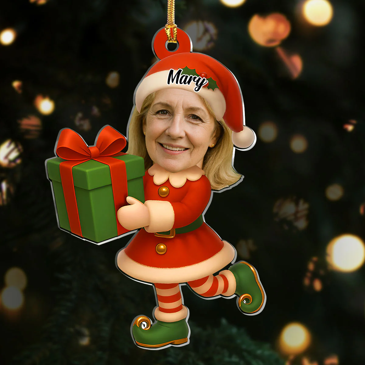 The Elf Family - Personalized 1-Layer Acrylic Ornament