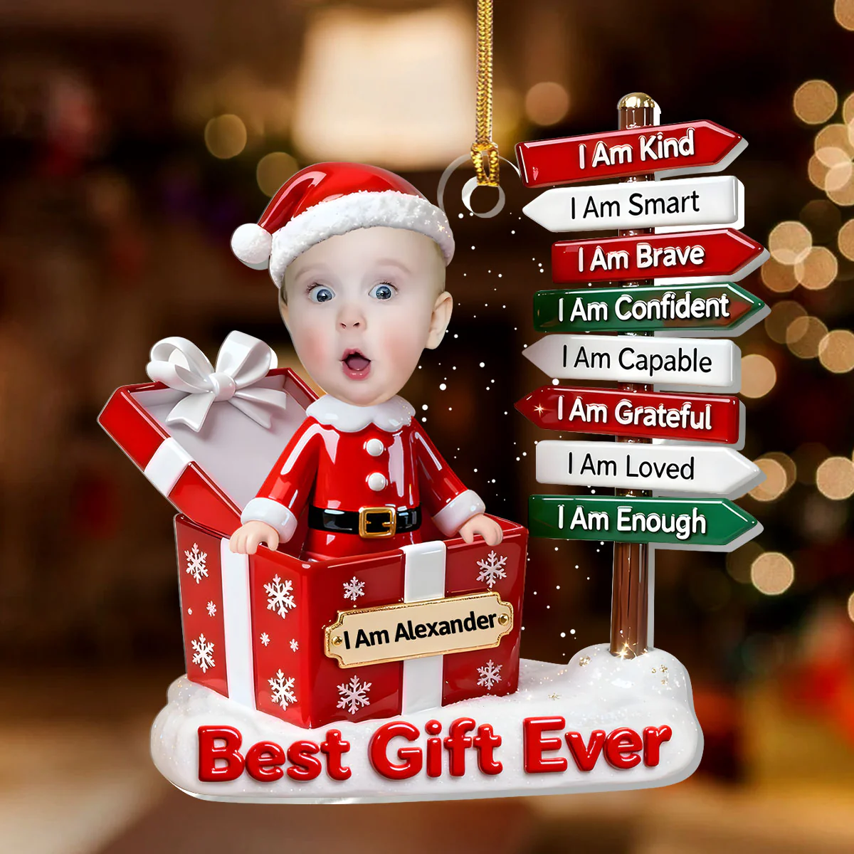 The Gift Of Self Love - Personalized 1-Layer Acrylic Ornament - Image 2