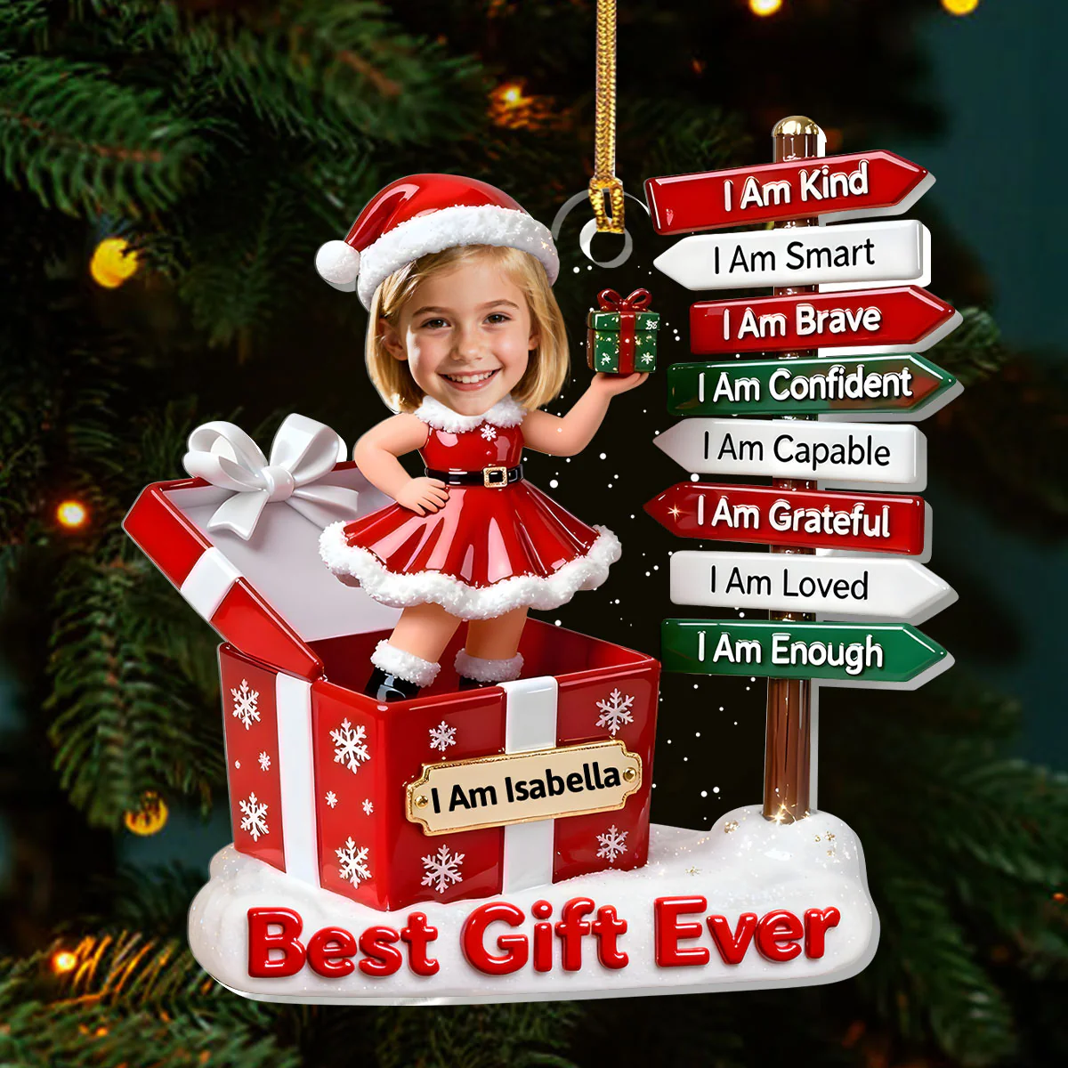 The Gift Of Self Love - Personalized 1-Layer Acrylic Ornament - Image 3