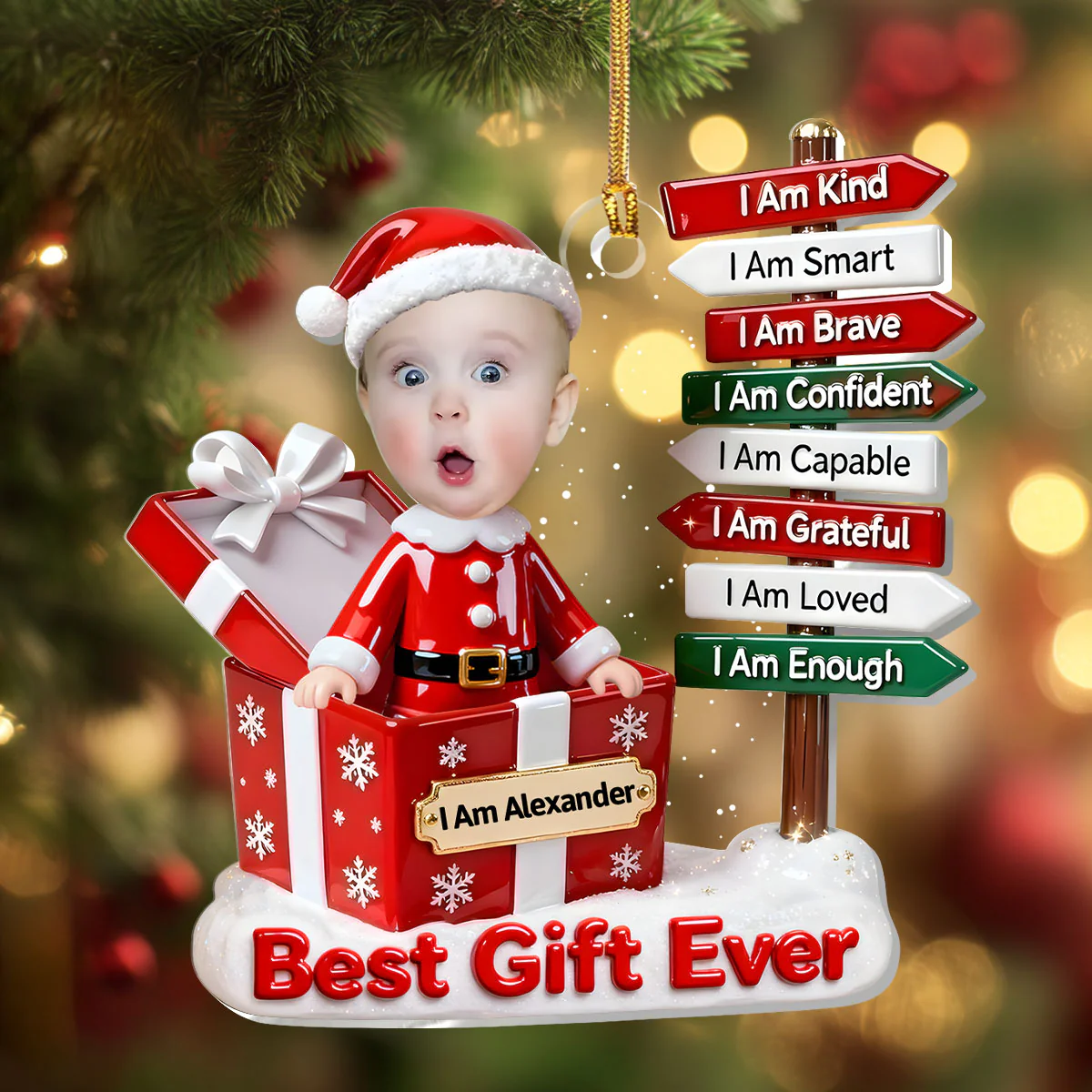 The Gift Of Self Love - Personalized 1-Layer Acrylic Ornament - Image 4