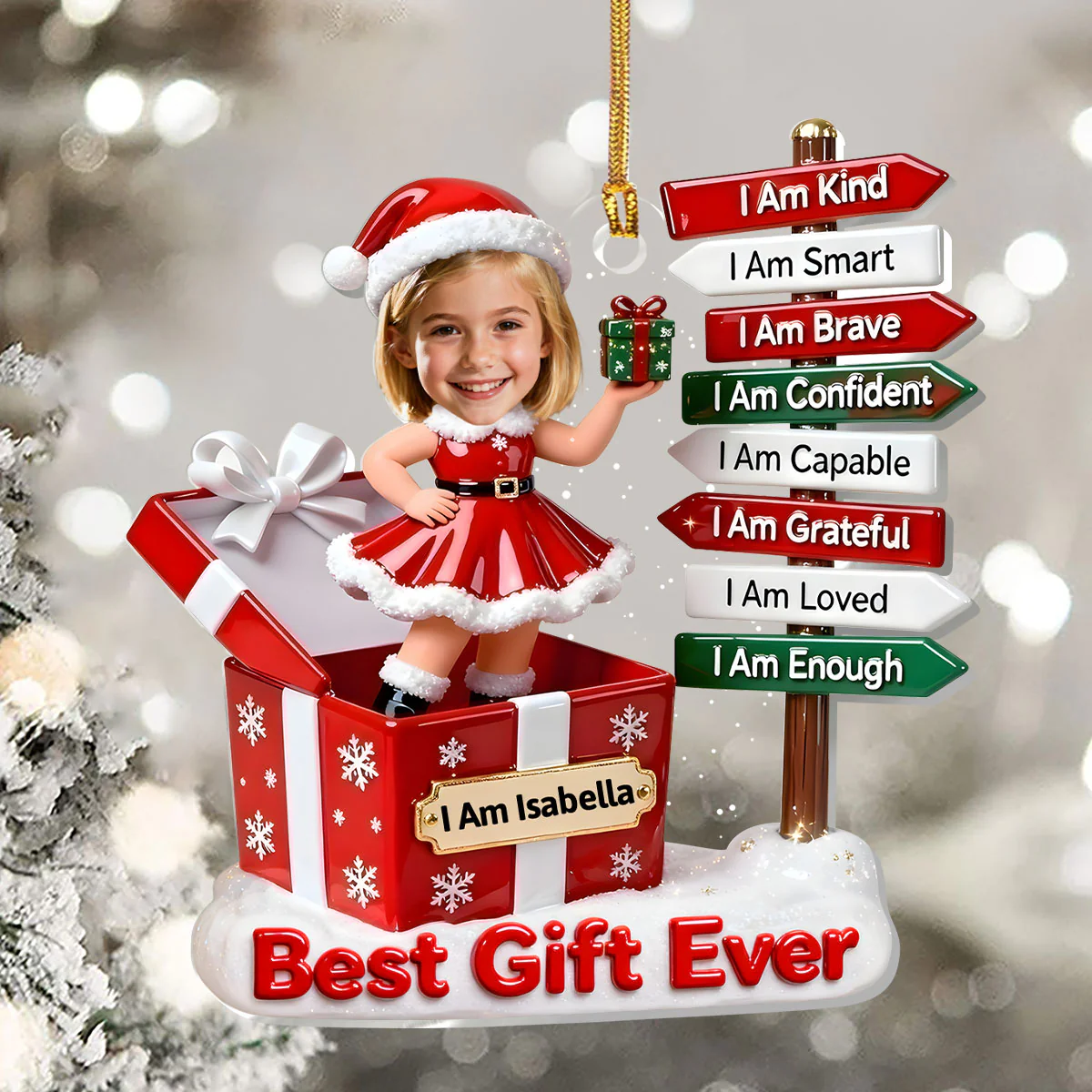 The Gift Of Self Love - Personalized 1-Layer Acrylic Ornament - Image 5