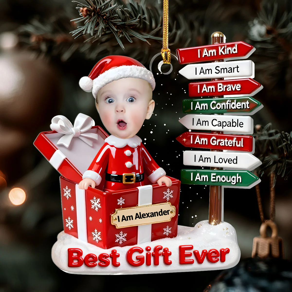 The Gift Of Self Love - Personalized 1-Layer Acrylic Ornament - Image 6