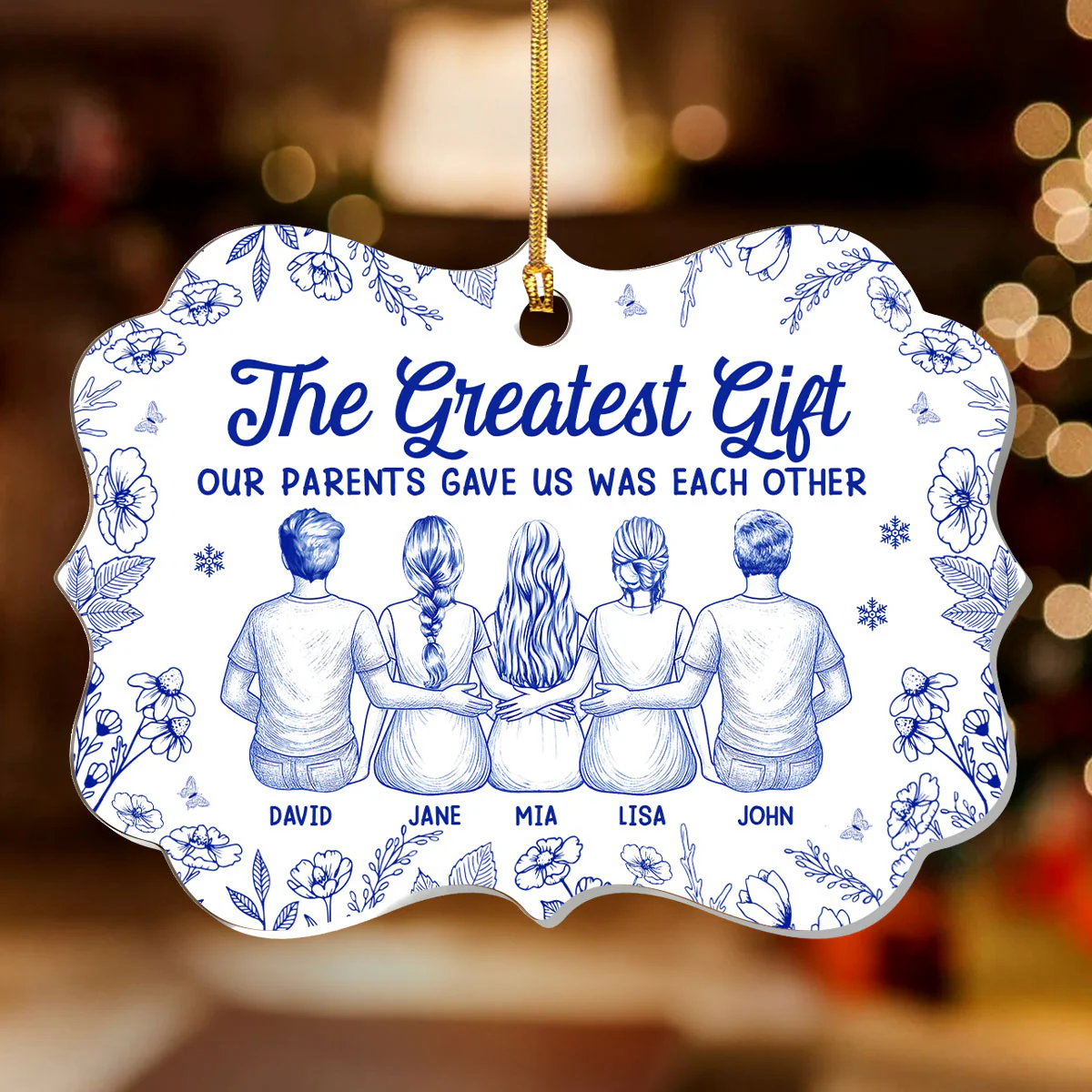 The Greatest Gift Our Parents Gave Us Was Each Other - Personalized 1-Layer Acrylic Ornament - Image 2