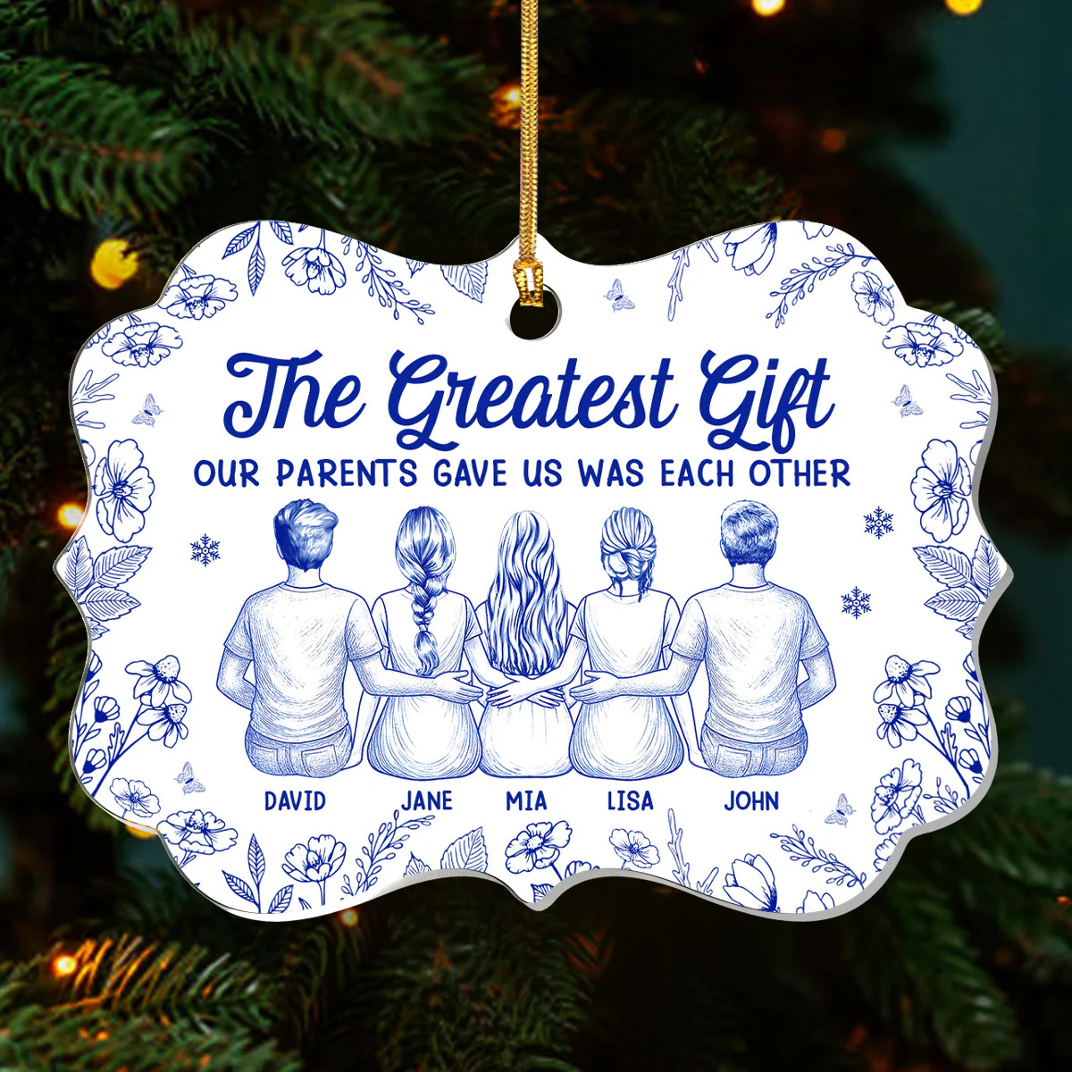 The Greatest Gift Our Parents Gave Us Was Each Other - Personalized 1-Layer Acrylic Ornament - Image 3