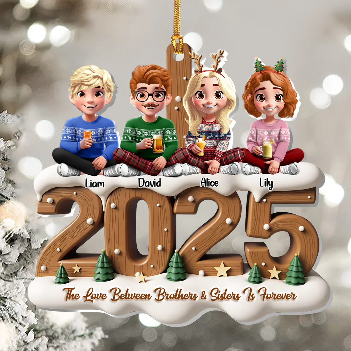 The Greatest Gift Our Parents Gave Us Was Each Other - Personalized 1-Layer Acrylic Ornament - Image 3