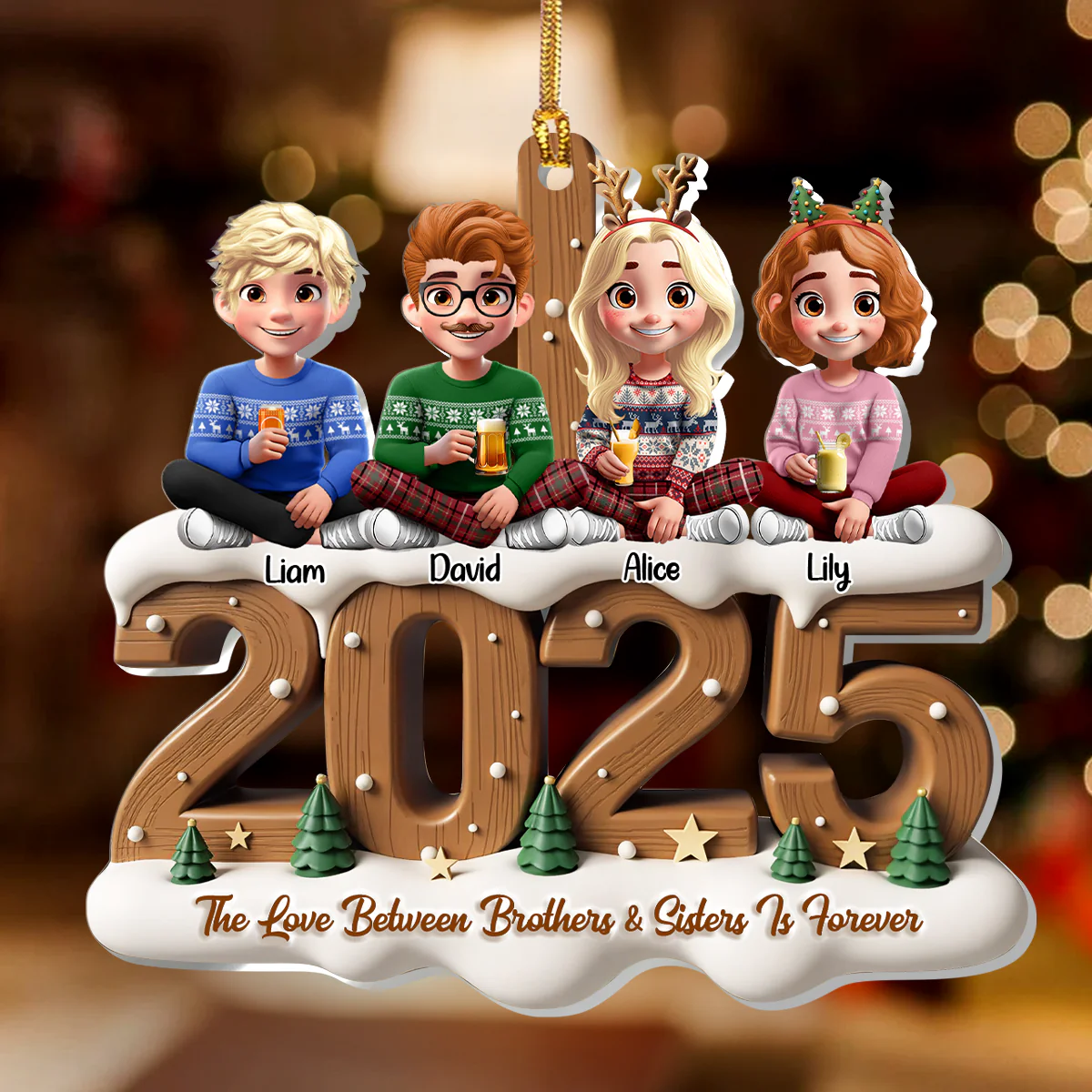 The Greatest Gift Our Parents Gave Us Was Each Other - Personalized 1-Layer Acrylic Ornament - Image 4