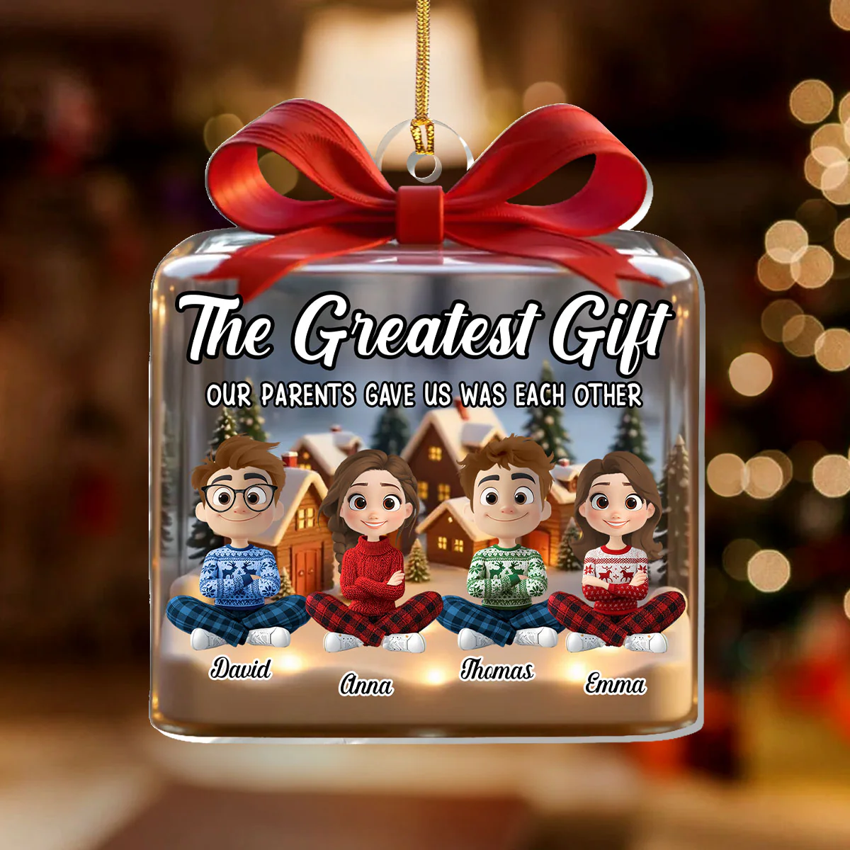 The Greatest Gift Our Parents Gave Us Was Each Other - Personalized 1-Layer Acrylic Ornament - Image 2