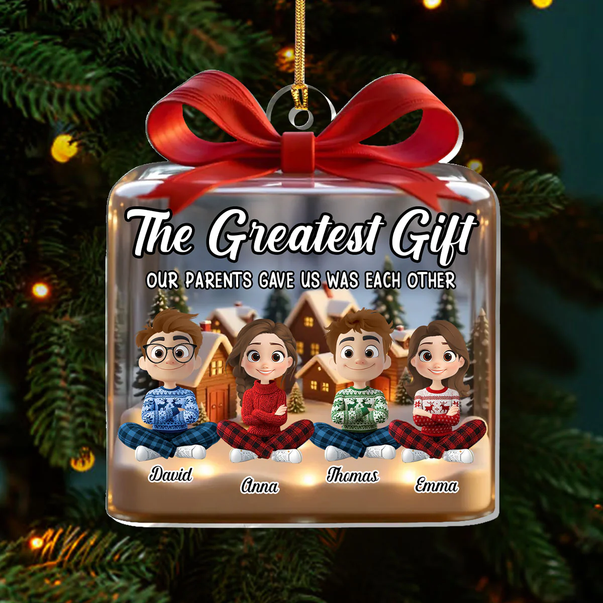 The Greatest Gift Our Parents Gave Us Was Each Other - Personalized 1-Layer Acrylic Ornament - Image 3