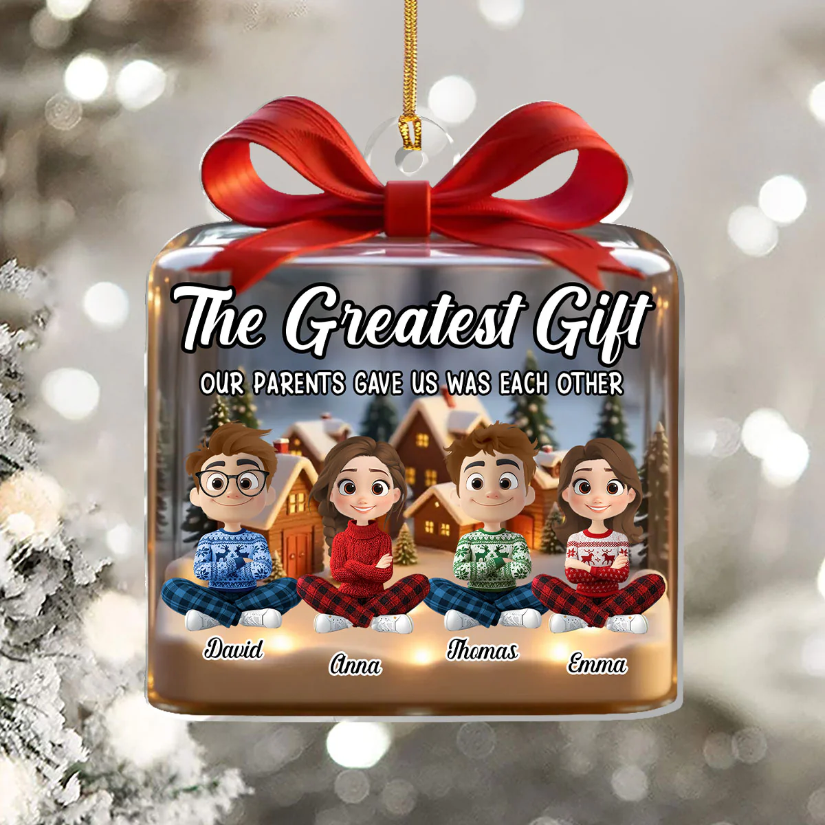 The Greatest Gift Our Parents Gave Us Was Each Other - Personalized 1-Layer Acrylic Ornament - Image 5