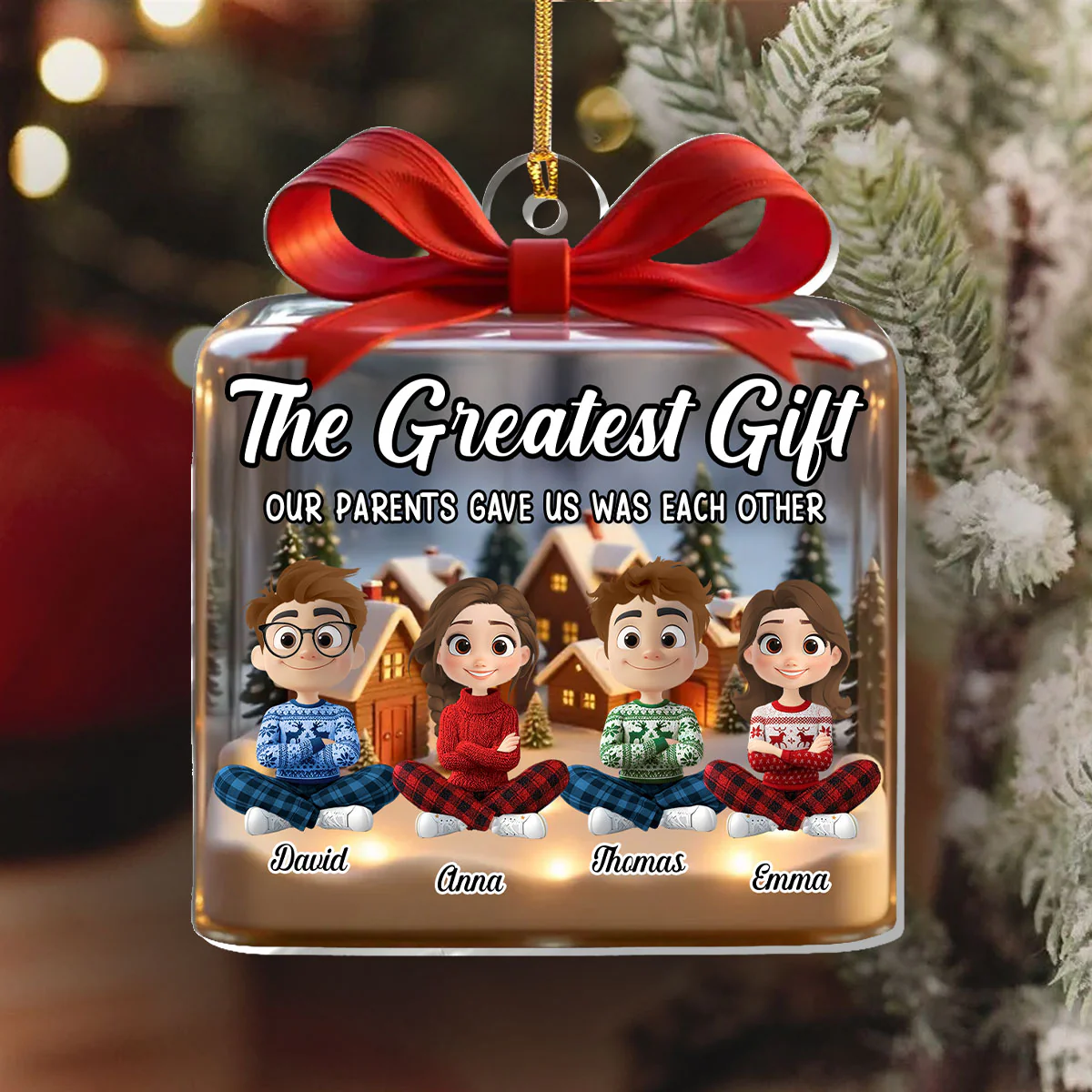 The Greatest Gift Our Parents Gave Us Was Each Other - Personalized 1-Layer Acrylic Ornament - Image 6
