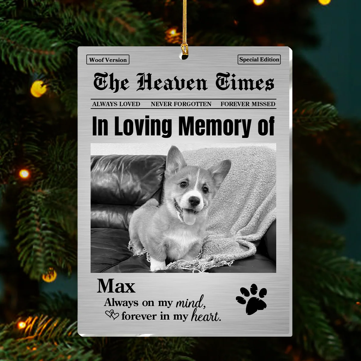The Heaven Times - Personalized 1-Layer Acrylic Ornament - Image 3