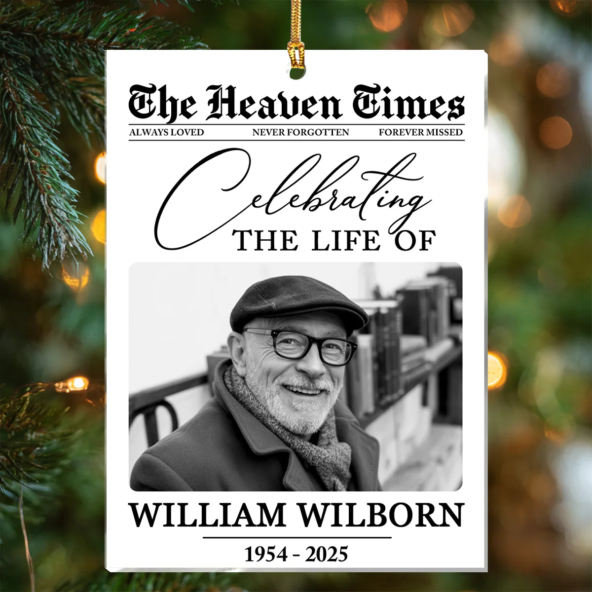 The Heaven Times - Personalized 1-Layer Acrylic Ornament - Image 3
