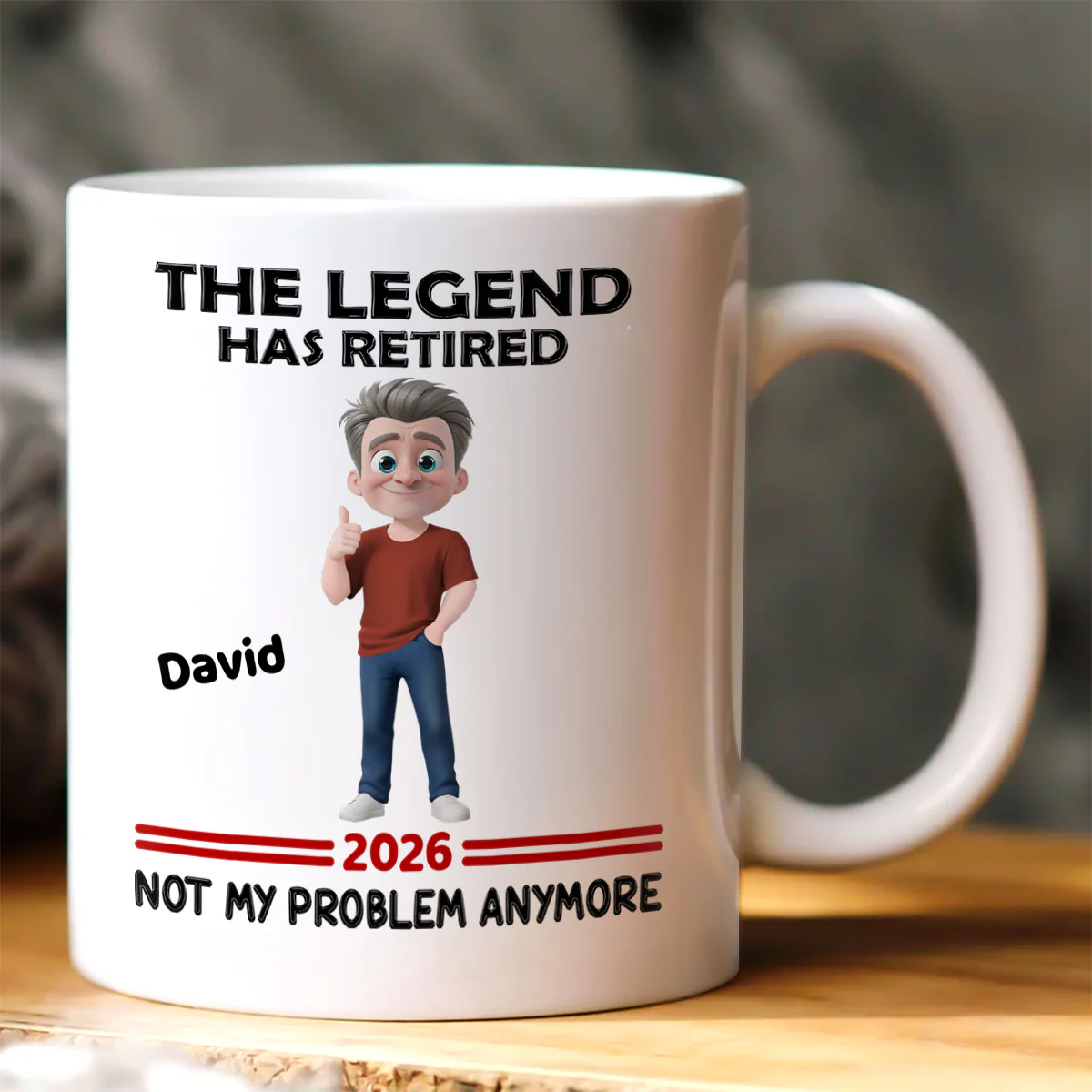 The Legend Has Retired - Personalized Ceramic Coffee Mug