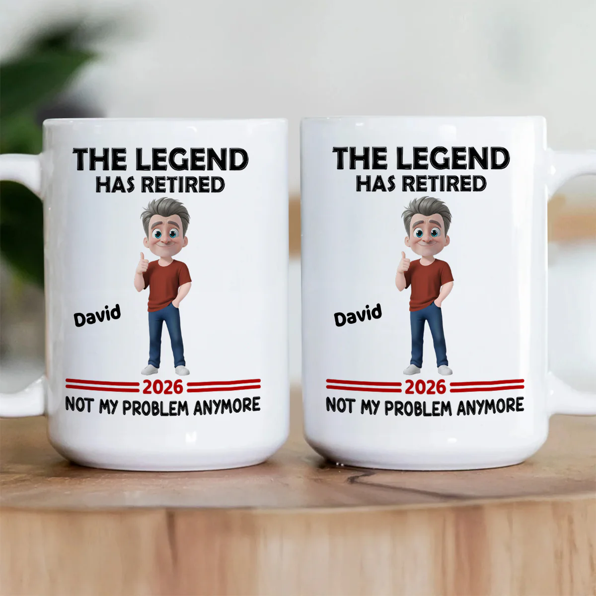 The Legend Has Retired - Personalized Ceramic Coffee Mug - Image 3