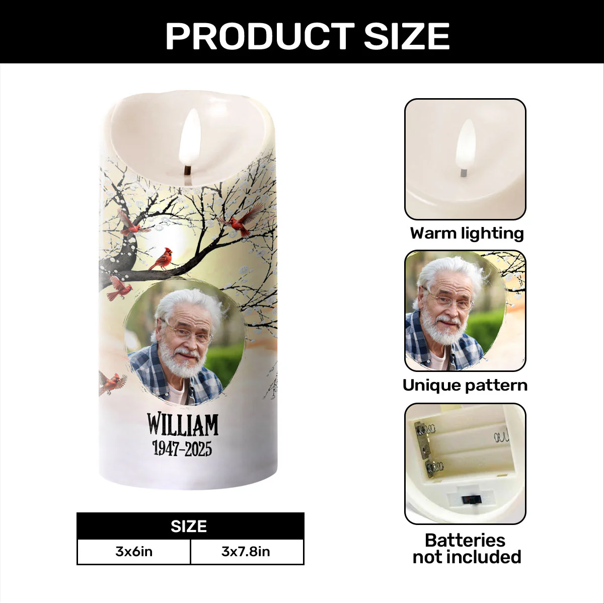 The Life We Remember - Personalized Flameless LED Candle - Image 5