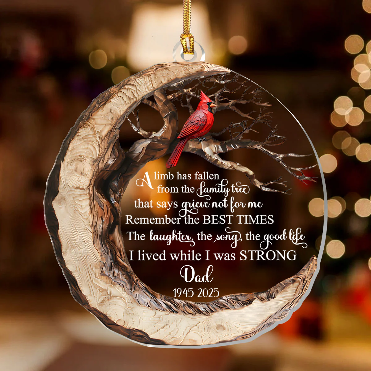 The Limb Has Fallen - Personalized 1-Layer Acrylic Ornament - Image 2