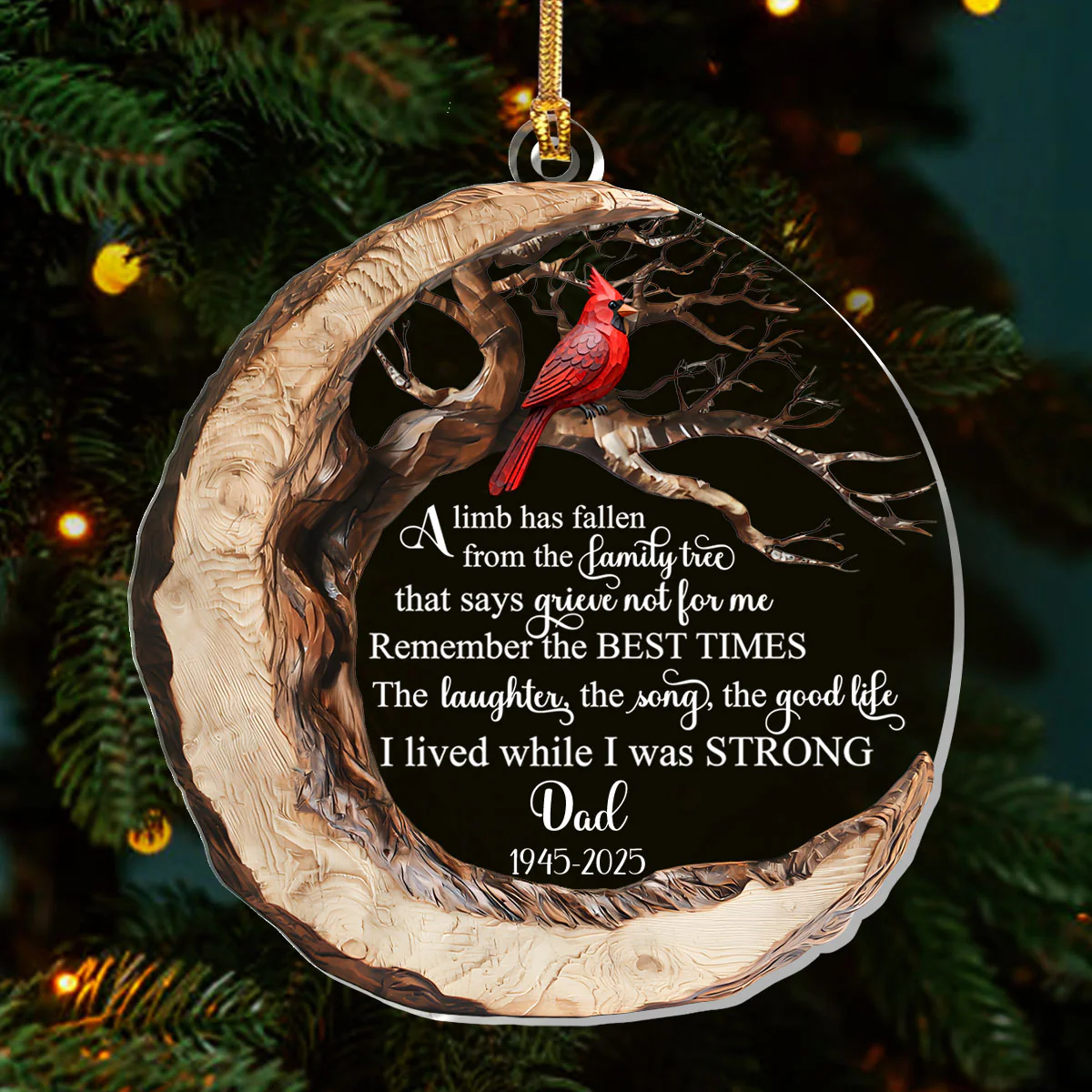 The Limb Has Fallen - Personalized 1-Layer Acrylic Ornament - Image 3