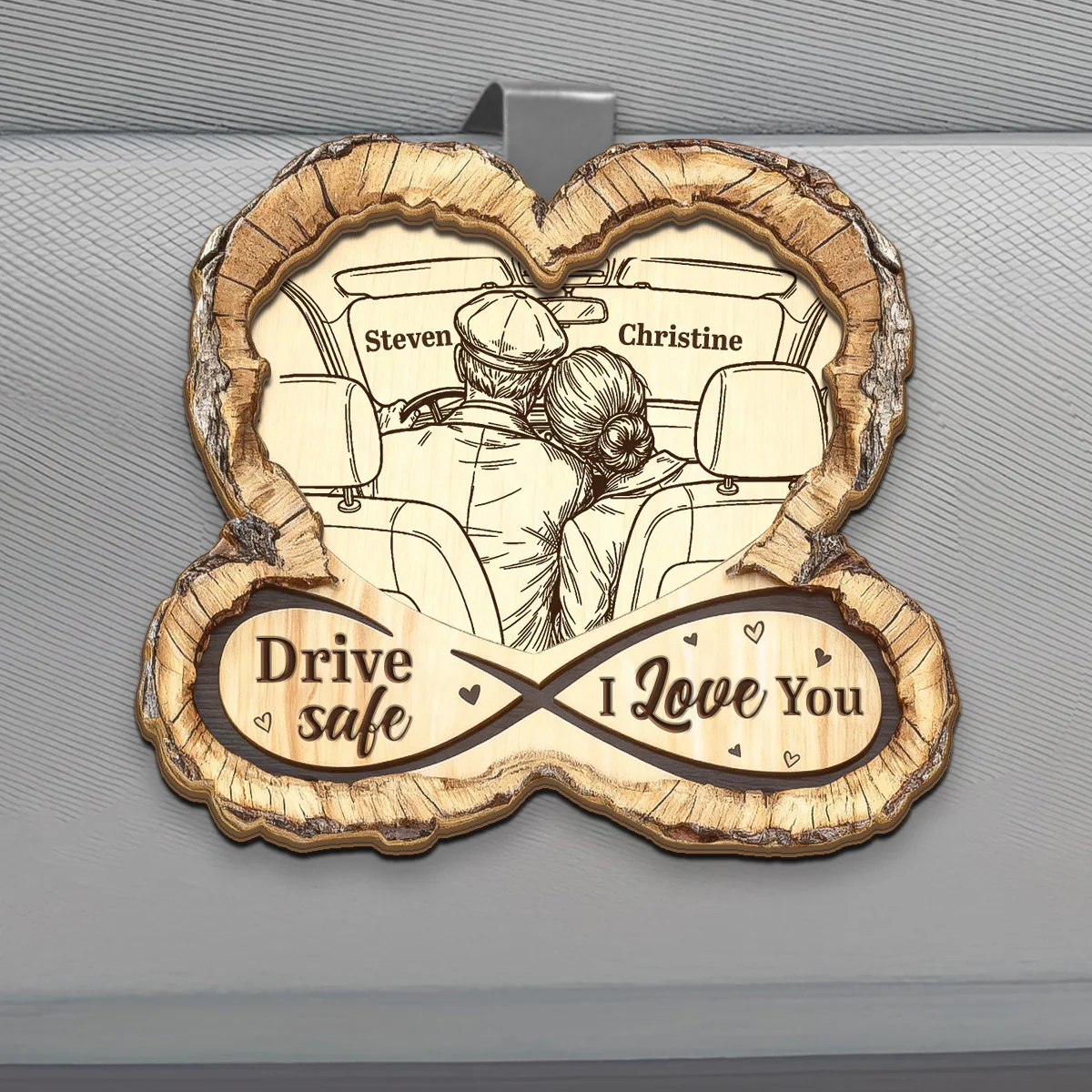 The Long Drive Home - Personalized Car Visor Clip