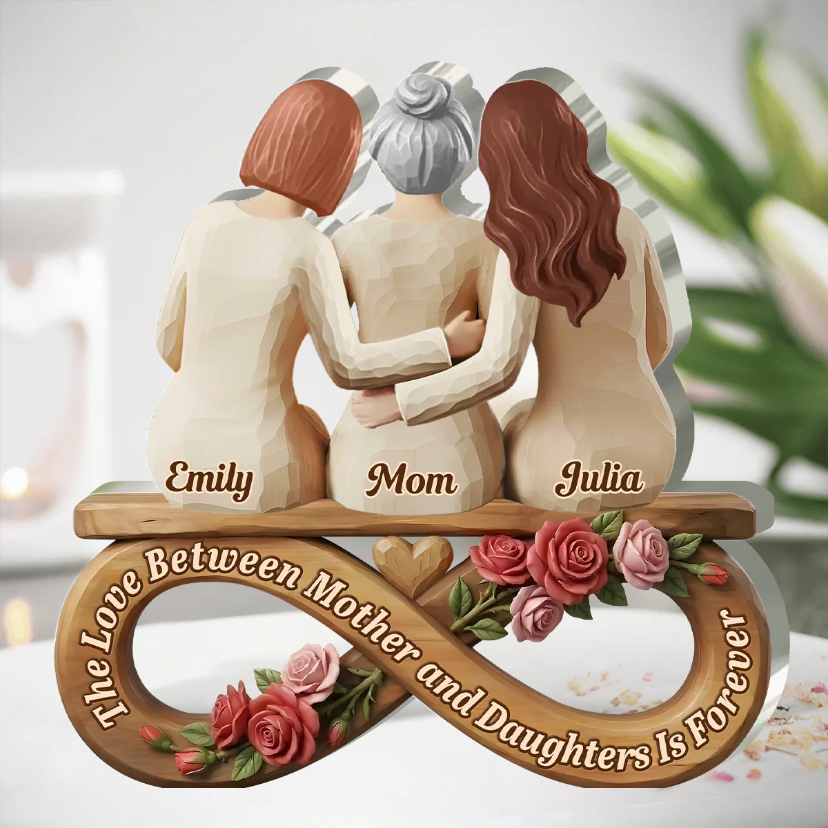 The Love Between Mother And Daughter Is Forever - Personalized Custom Shaped Acrylic Plaque
