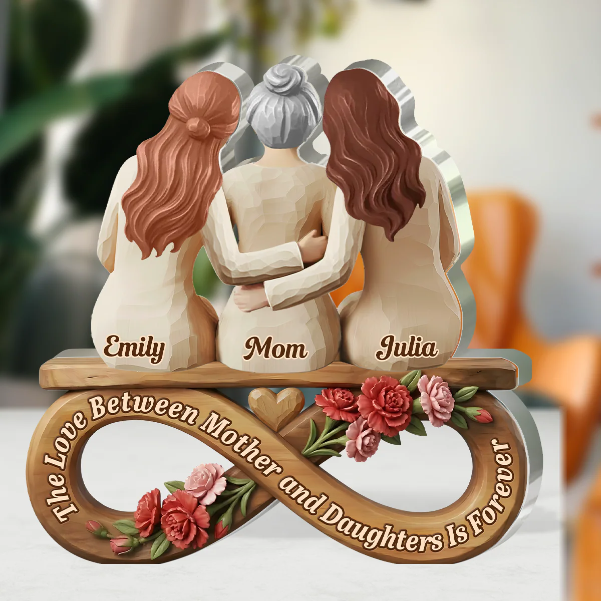 The Love Between Mother And Daughter Is Forever - Personalized Custom Shaped Acrylic Plaque - Image 3