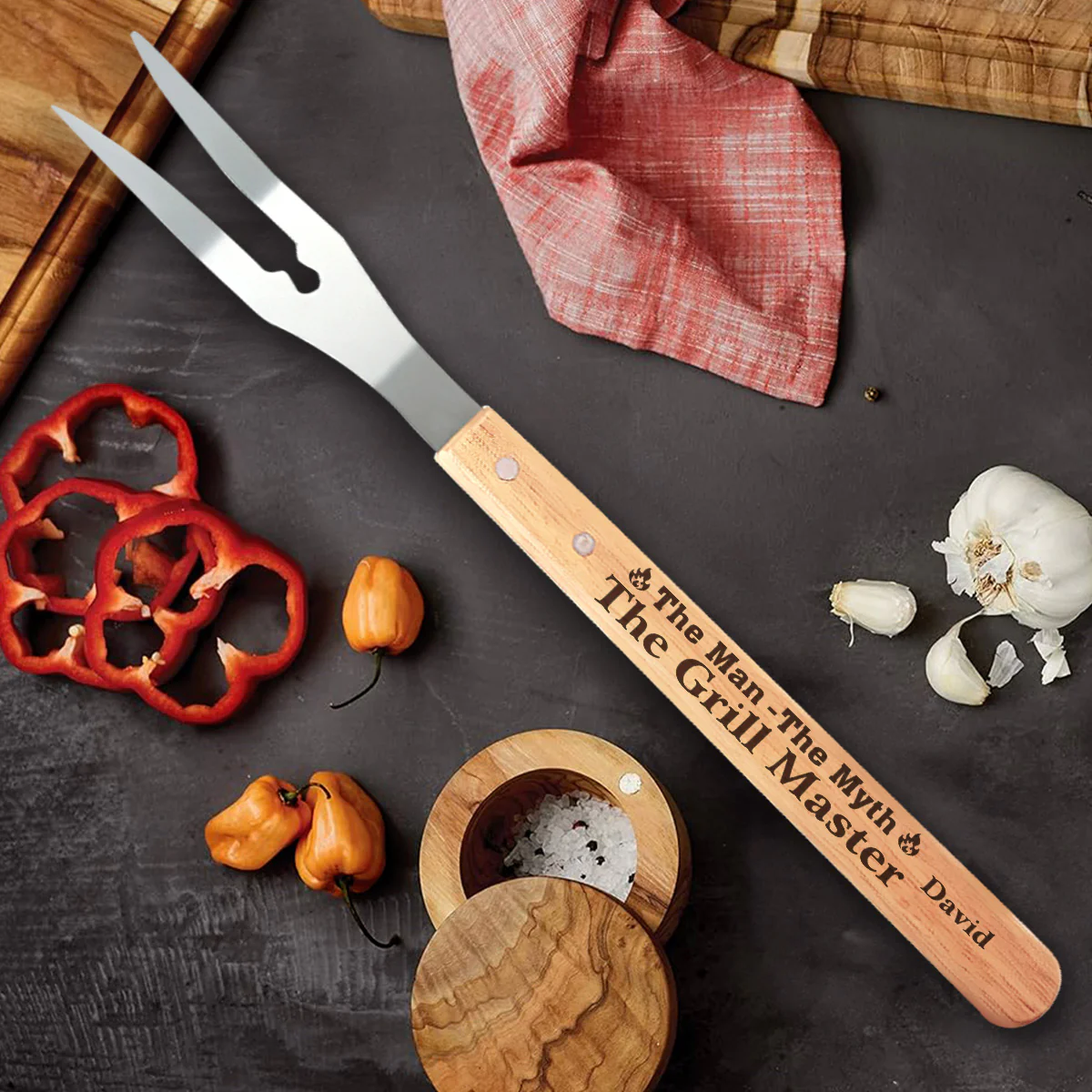 The Man The Myth The Grill Master - Personalized BBQ Spatula Or Tool set - Image 3