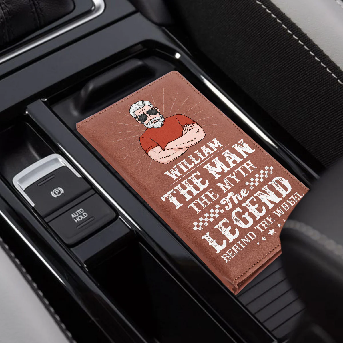 The Man, The Myth, The Wheel Legend - Personalized Car Registration And Insurance Holder - Image 4
