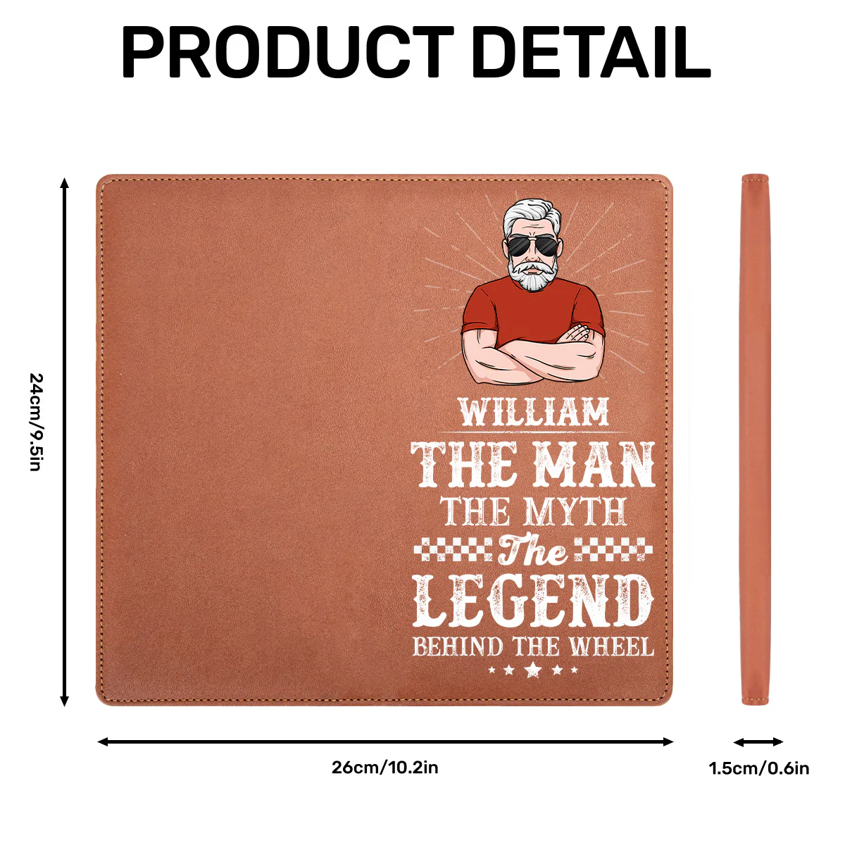 The Man, The Myth, The Wheel Legend - Personalized Car Registration And Insurance Holder - Image 7
