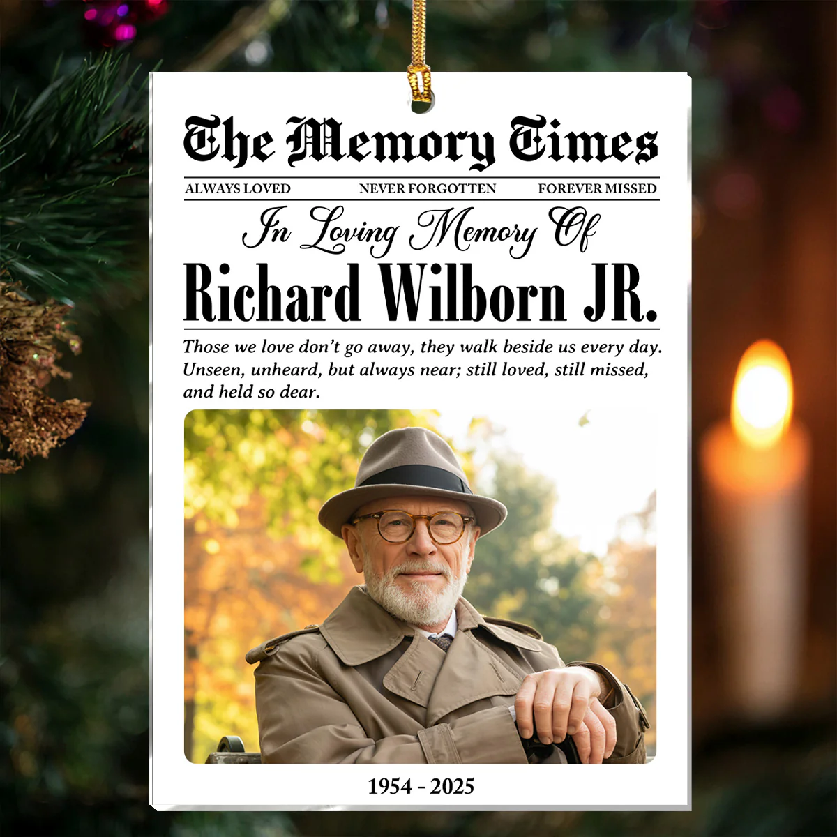 The Memory Times - Personalized 1-Layer Acrylic Ornament