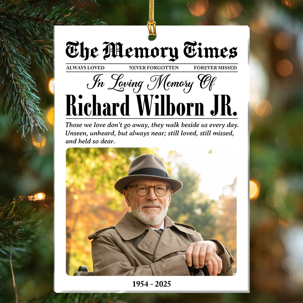 The Memory Times - Personalized 1-Layer Acrylic Ornament - Image 3