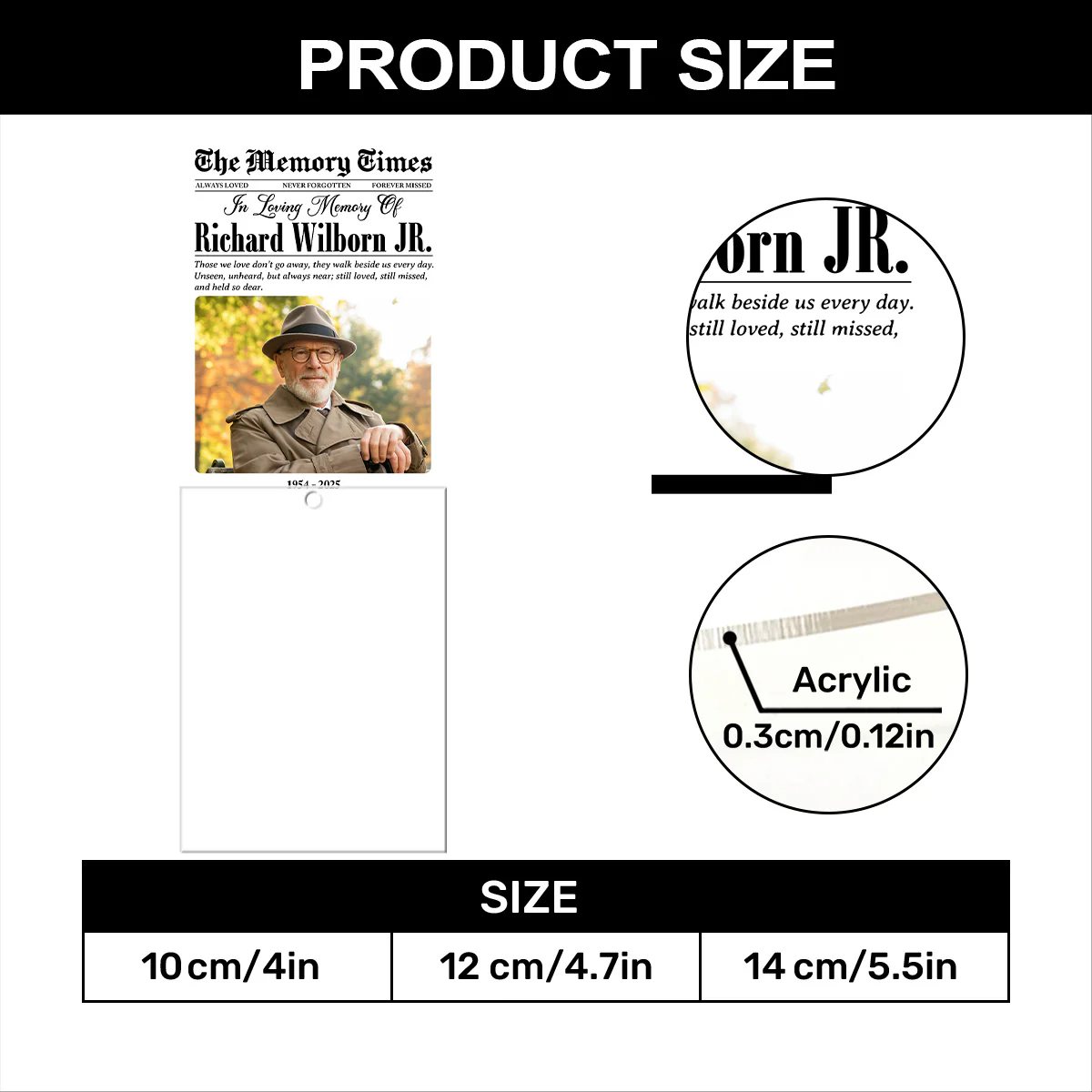 The Memory Times - Personalized 1-Layer Acrylic Ornament - Image 6