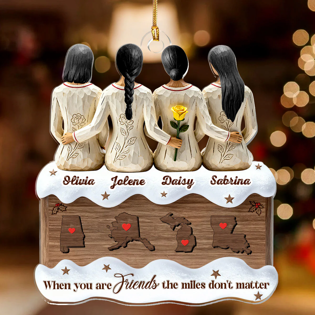 The Miles Don't Matter - Personalized 1-Layer Acrylic Ornament - Image 2
