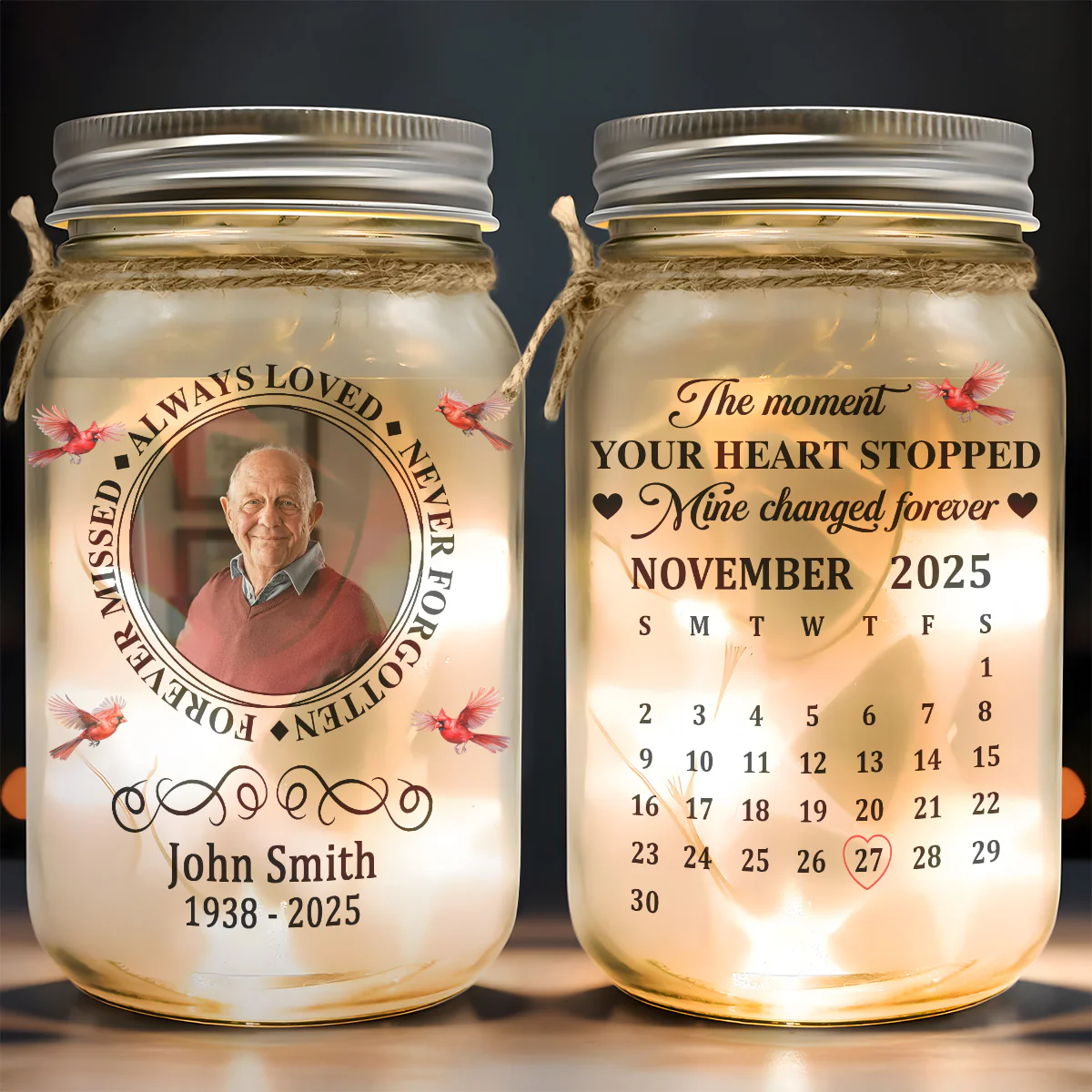 The Moment - Personalized Mason Jar Light