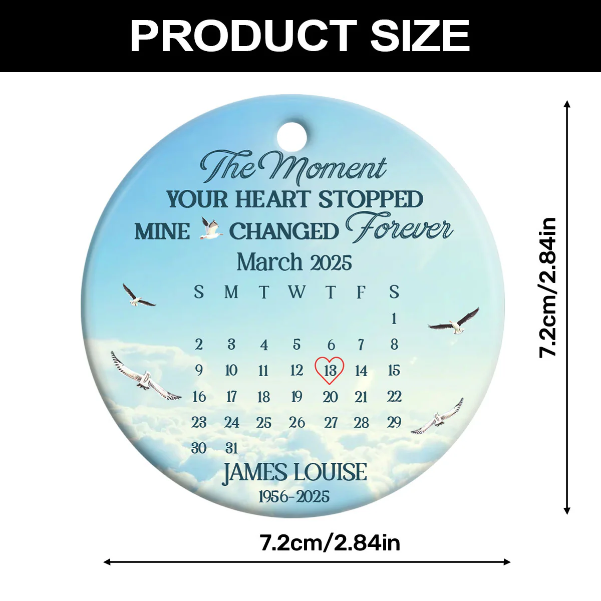 The Moment - Personalized Round Shaped Ceramic Ornament - Image 8