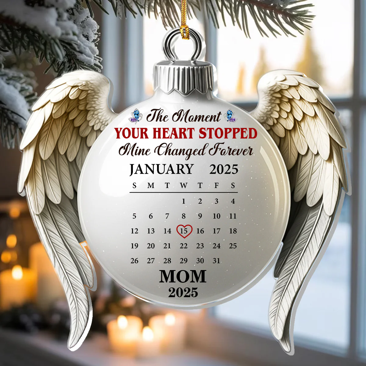 The Moment Your Heart Stopped - Personalized 1-Layer Acrylic Ornament - Image 3