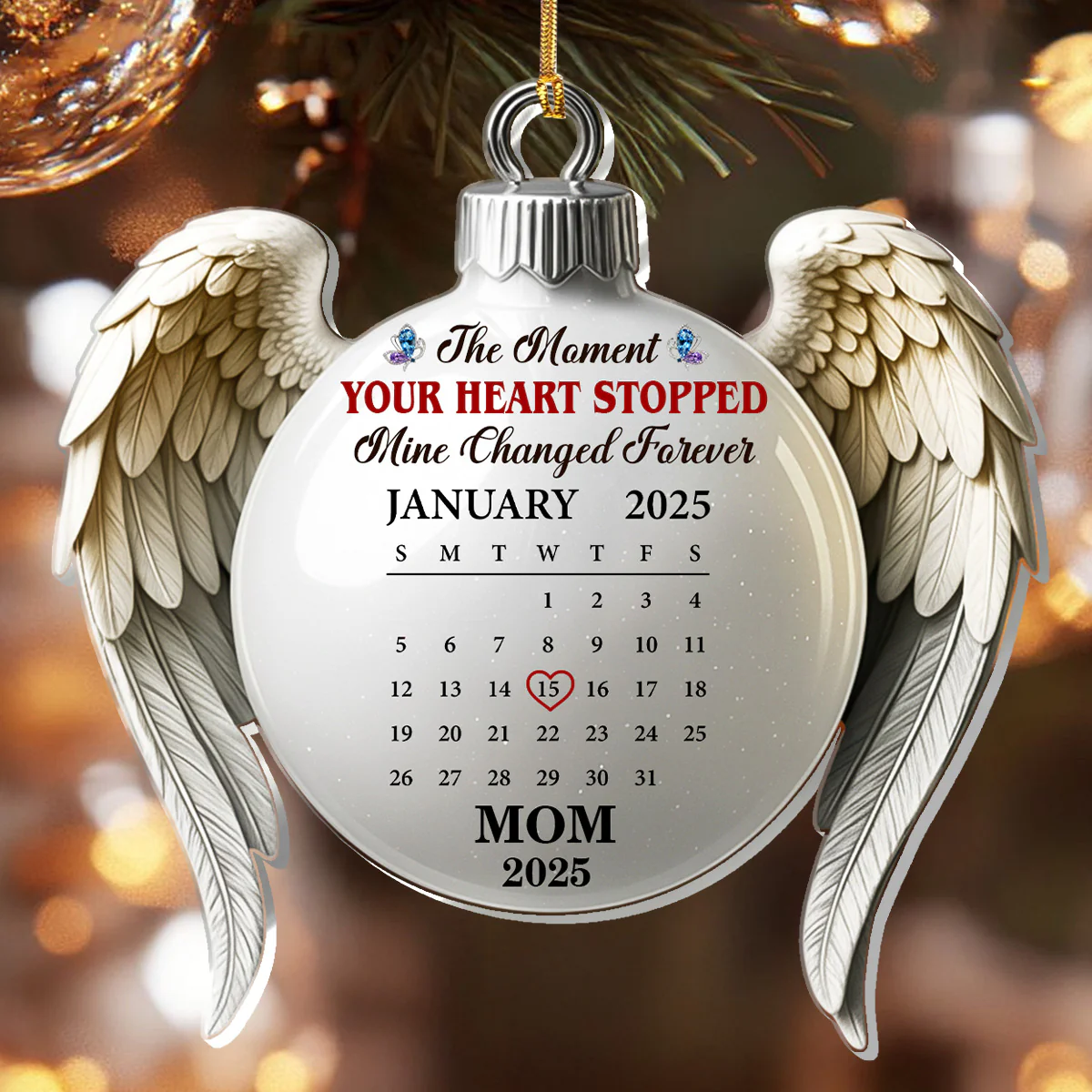 The Moment Your Heart Stopped - Personalized 1-Layer Acrylic Ornament - Image 4