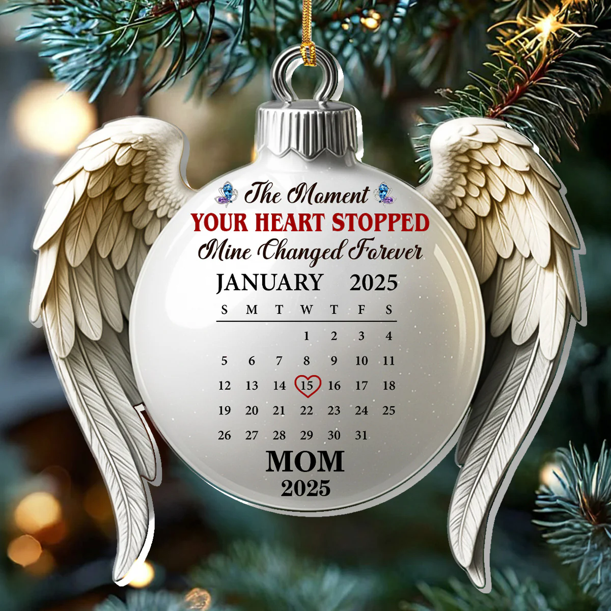 The Moment Your Heart Stopped - Personalized 1-Layer Acrylic Ornament - Image 5
