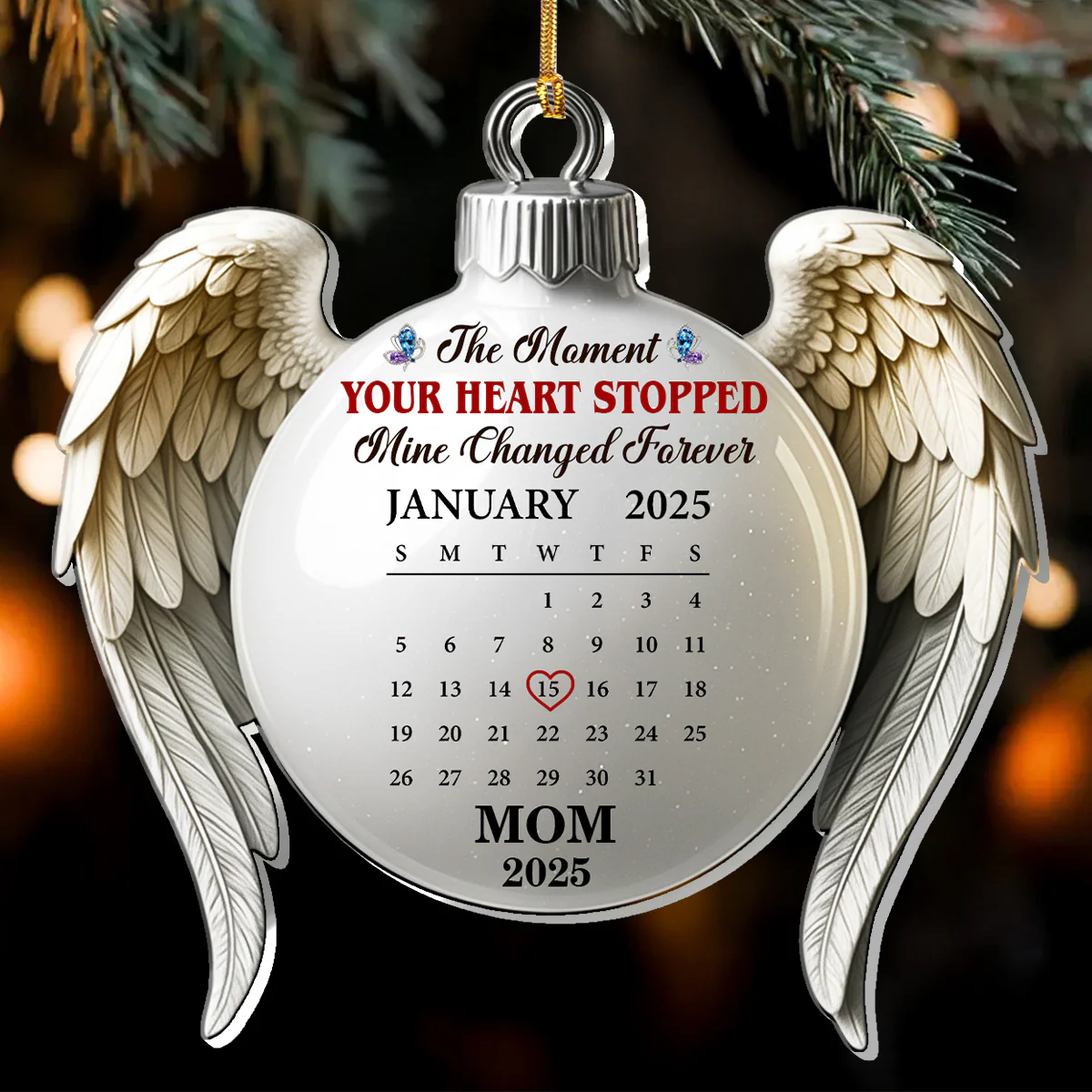 The Moment Your Heart Stopped - Personalized 1-Layer Acrylic Ornament - Image 6