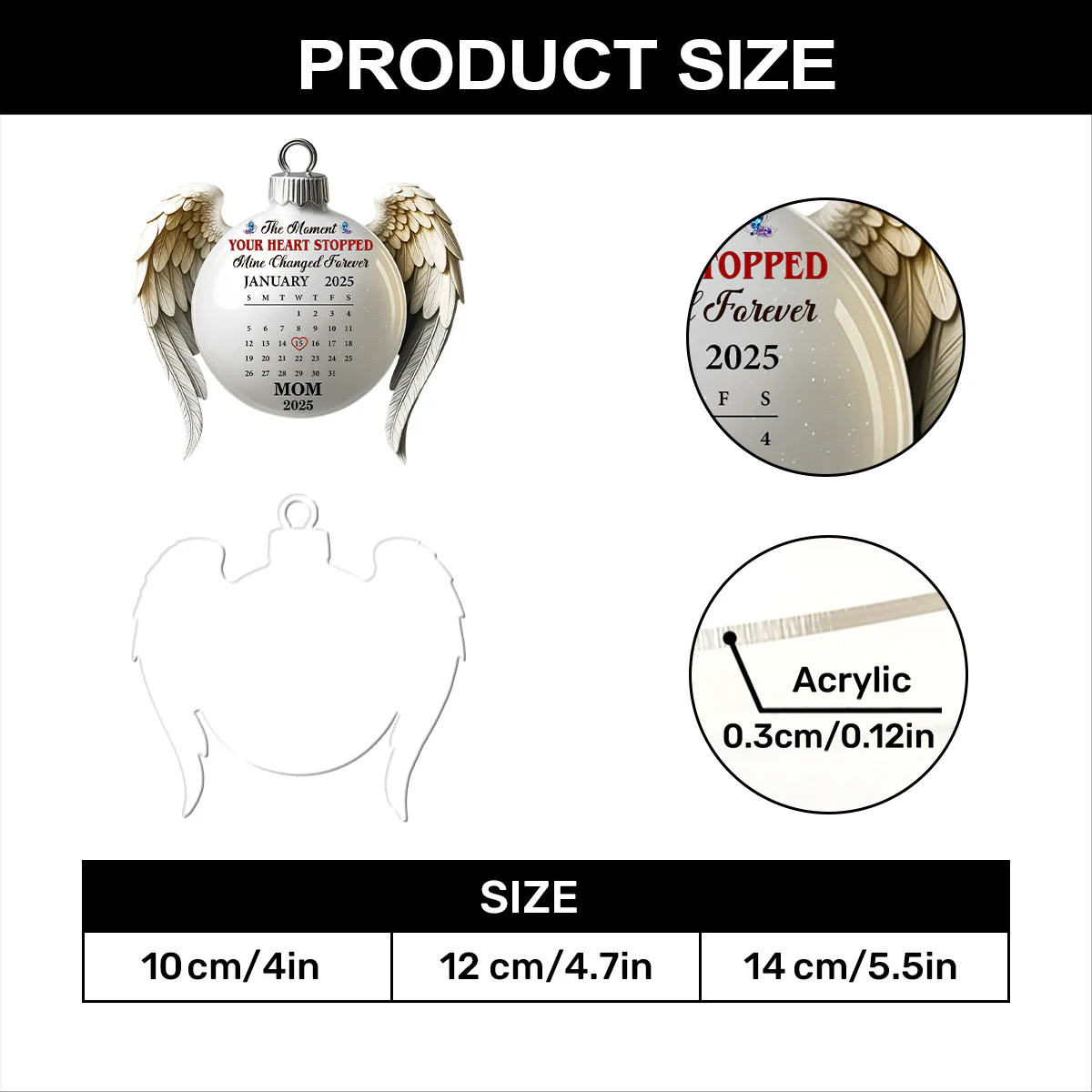 The Moment Your Heart Stopped - Personalized 1-Layer Acrylic Ornament - Image 7