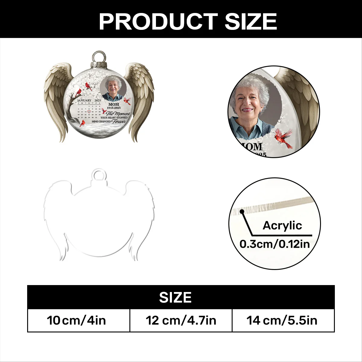 The Moment Your Heart Stopped 2 - Personalized 1-Layer Acrylic Ornament - Image 7