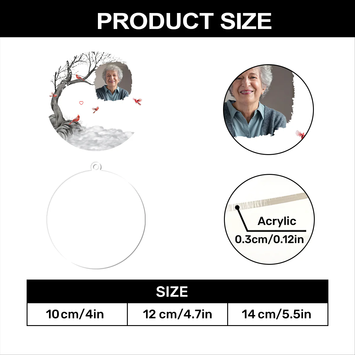 The Moment Your Heart Stopped Mine Changed Forever - Personalized 1-Layer Acrylic Ornament - Image 7