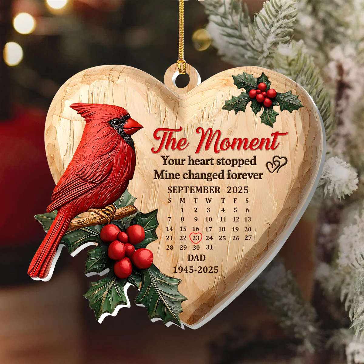 The Moment Your Heart Stopped - Personalized 1-Layer Acrylic Ornament - Image 6