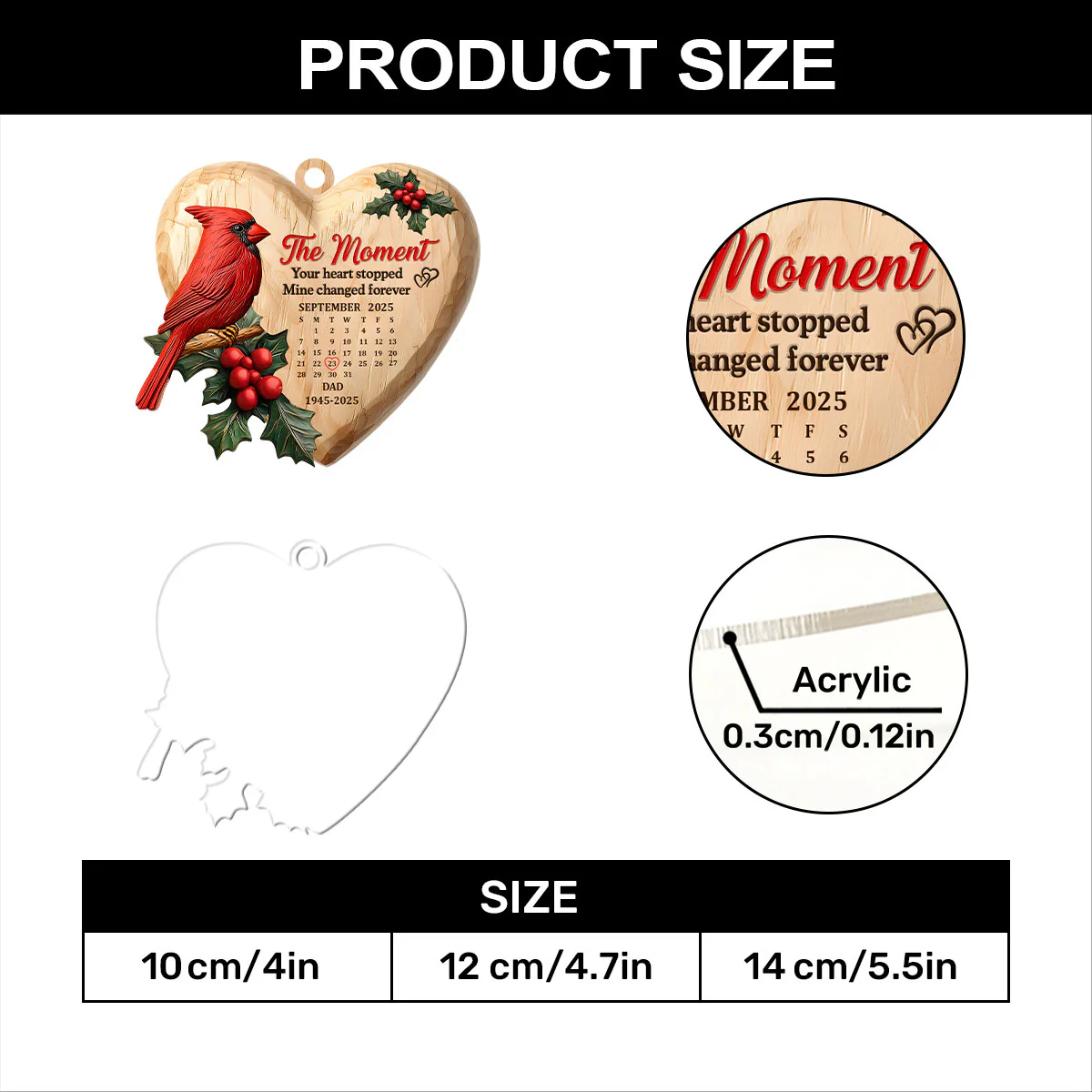 The Moment Your Heart Stopped - Personalized 1-Layer Acrylic Ornament - Image 7