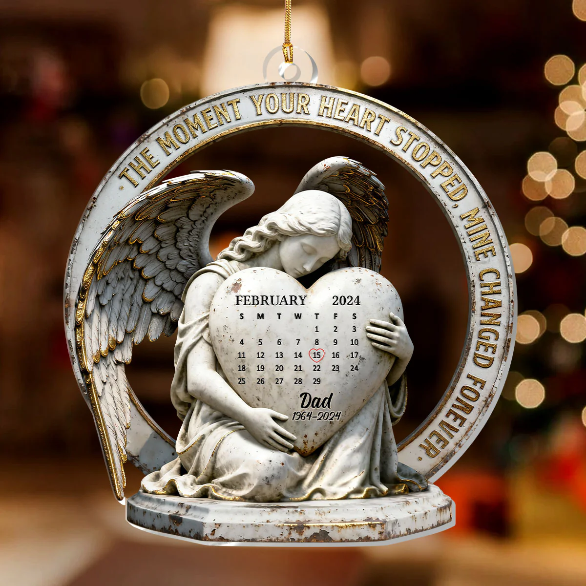 The Moment Your Heart Stopped - Personalized 1-Layer Acrylic Ornament - Image 2
