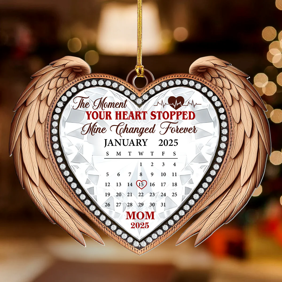 The Moment Your Heart Stopped - Personalized 1-Layer Acrylic Ornament - Image 2