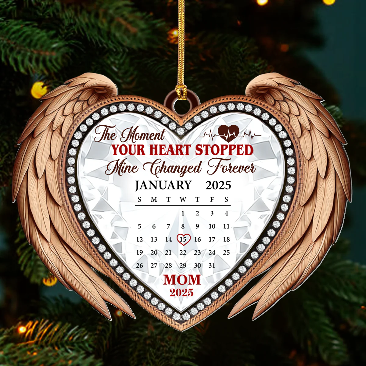The Moment Your Heart Stopped - Personalized 1-Layer Acrylic Ornament - Image 3