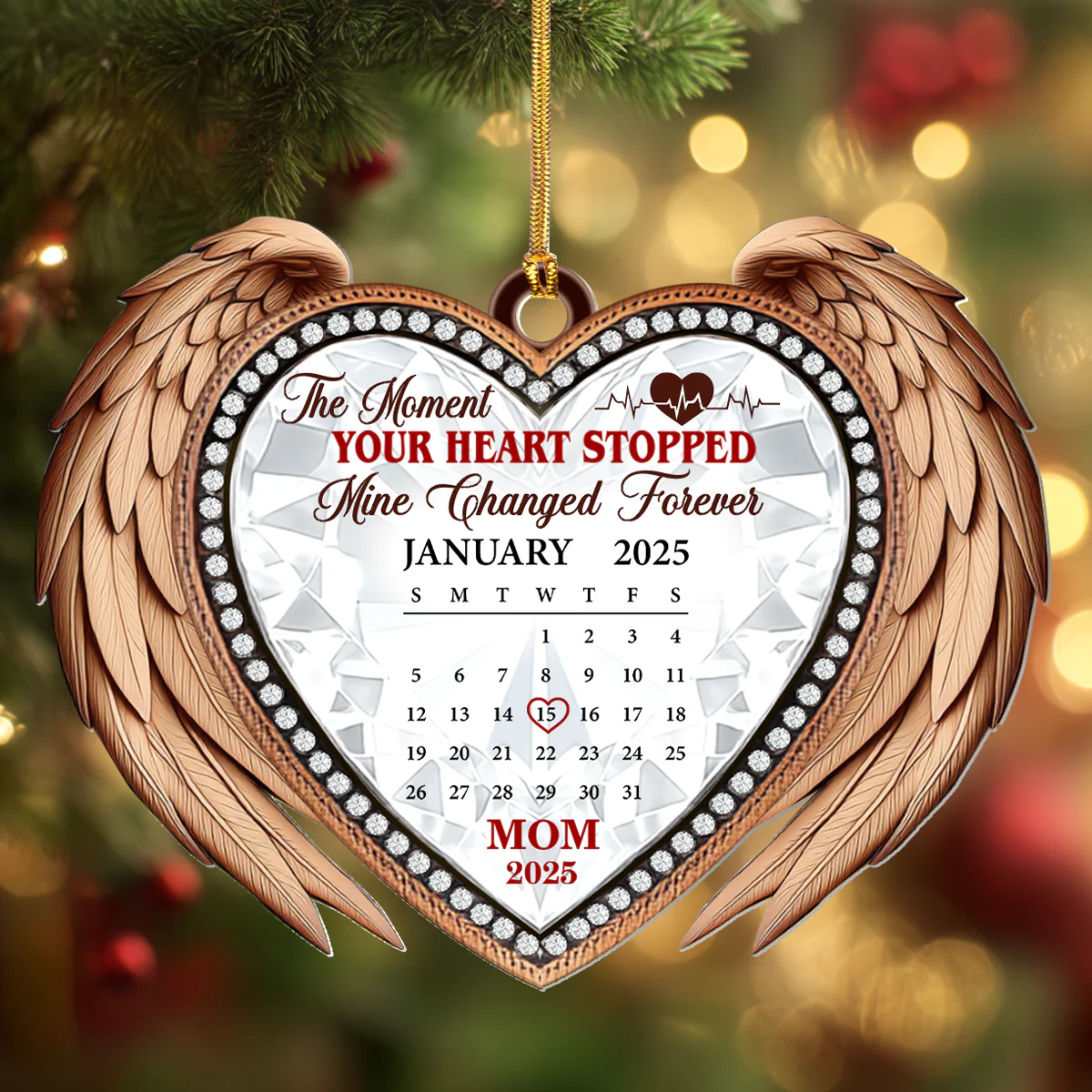 The Moment Your Heart Stopped - Personalized 1-Layer Acrylic Ornament - Image 4
