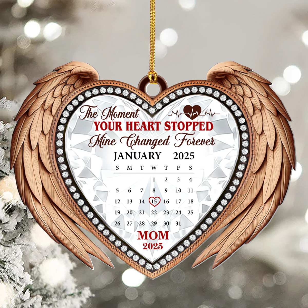 The Moment Your Heart Stopped - Personalized 1-Layer Acrylic Ornament - Image 5