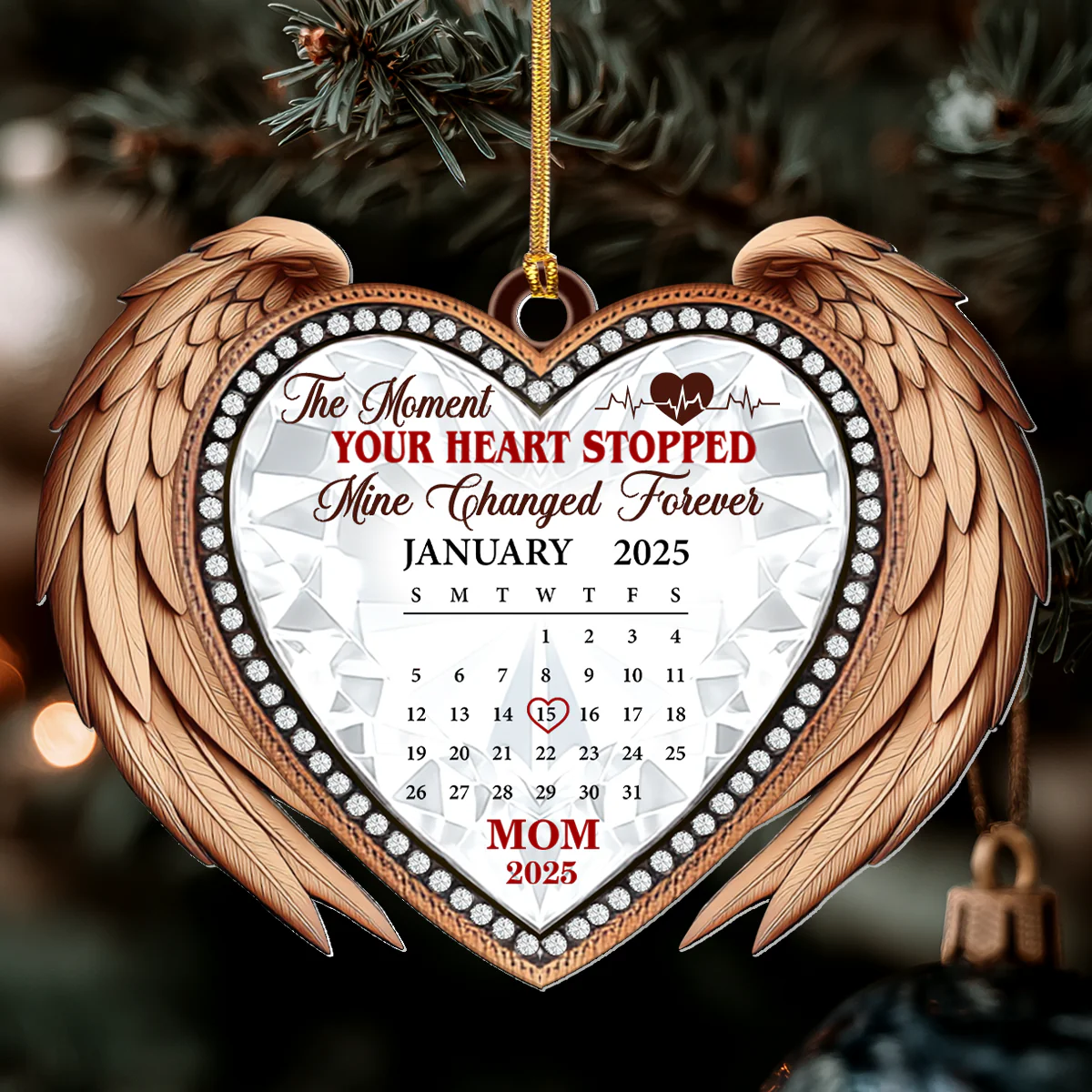 The Moment Your Heart Stopped - Personalized 1-Layer Acrylic Ornament - Image 6